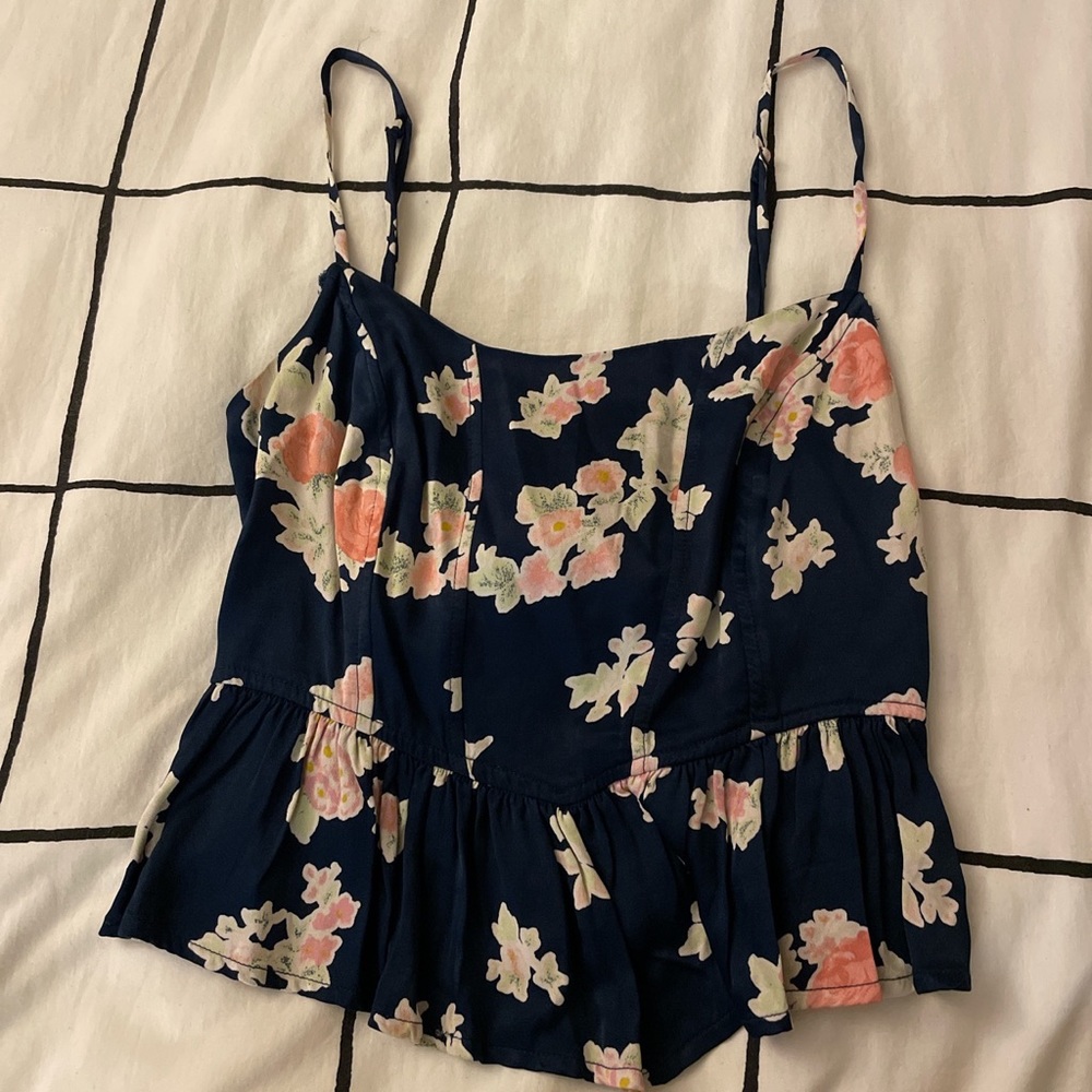 Free People Floral Crop Tank
